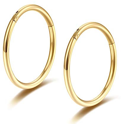 Gold 16g 16mm Ohr Knorpel Ohrpiercing Scharnier Clicker 1,2mm 16 Gauge Hoop Ohrringe