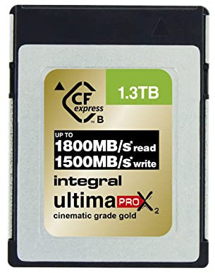 Integral Carte mémoire CFexpress de 128 Go de Type B 2.0 12K et 8K RAW et 8K 120 Conçue pour Les caméras cinéma et Les appareils Photo numériques - Vitesse d'écriture élevée d'au Moins 1300 Mo/s.