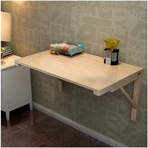 TAOZUYING Computer Desk Foldable Wall-mounted Solid Wood Table Workbench Home Office Bar Kitchen Restaurant Varnish Color (Size: 80 * 40cm) marriage