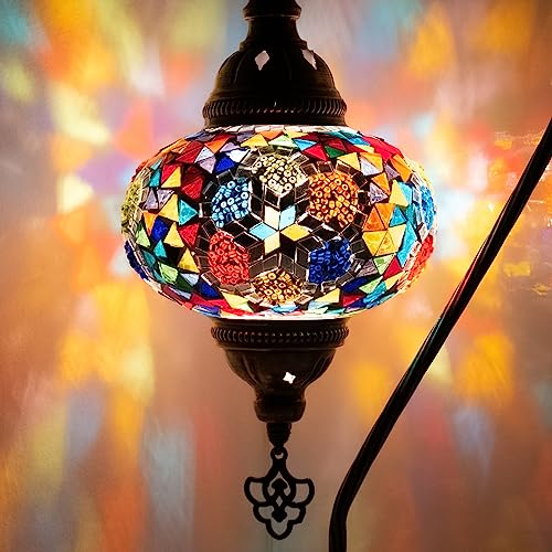 Orientalische Marokkanische Mosaik Tischampe Handgefertigte Dekorative Türkische Mosaiklampe (17. Mehrfarbig)