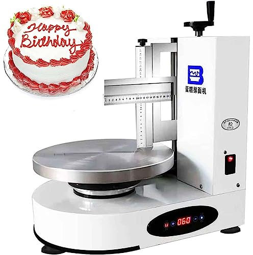 Birthday Cake Cream Smooth Coating Machine, Cake Butter Cream Spreading Machine, Cake Bread Cream Jam Spreader Polisher, Cake Cream Decorating Machine,White-110V