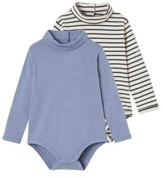 Vertbaudet 2er-Pack Baby Langarm-Bodys mit Rollkragen