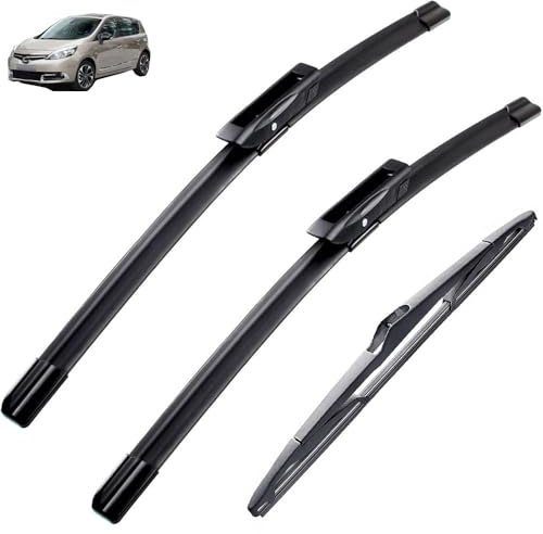 Scheibenwischer vorne und hinten, kompatibel mit Renault Scenic 3 / Grand Scenic 3 2009–2016, Windschutzscheibe, Windschutzscheibe, Fenster, 302612