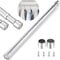 Vivo Technologies Stainless Steel Wardrobe Rail Extendable Adjustable Clothes Rail Pole with End Sockets Heavy Duty Wardrobe Rod Clothing Hanging Tube 88-160cm