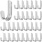 Blulu 2 Cable Support J Hooks Heavy Duty Galvanized Steel Wire Management Cable J Hooks Hangers for Attaching to Vertical Surfaces Wall Mounting, Silver(30 Pcs)
