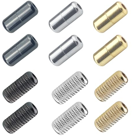 CiShow 6 Paires de boucles de lacet en métal,Boucle de lacet en métal sans noeud, connecteur de lacet en métal avec pince à épiler pour chaussures(noir, argent, or)