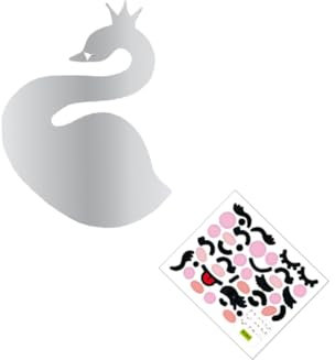 OSALADI 1 Juego Etiqueta Engomada del Espejo del Cisne Decoración De Espejo De Pared Adhesivo De Ventana Se Aferra Ajuste del Espejo Etiqueta De La Pared Pegajoso Acrílico 3D