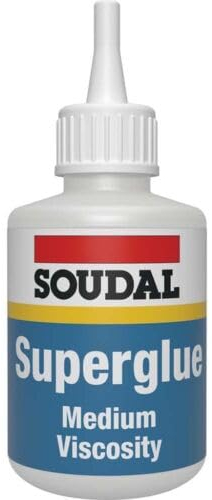 Soudal Medium/High Viscosity Super Glue Cyanoacrylate Adhesive Superglue Genuine High End Industrial Use (Medium (50g))