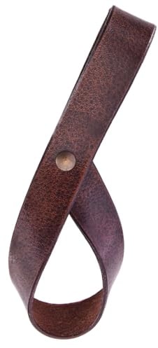 Ulfberth | Trinkhornhalter aus Leder für 0,2l bis 0,4l Trinkhörner | Gürtelhalter für Trinkhörner |Gürtel Horn Halter | Mittelalter Wikinger LARP (Braun)