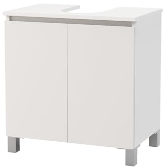 Baikal Mueble de Baño Zia. Mueble de Suelo con Patas. Mueble para Debajo del Lavabo. Armario de Baño de 2 Puertas para Mayor ergonomía. Mueble MONTADO. Blanco