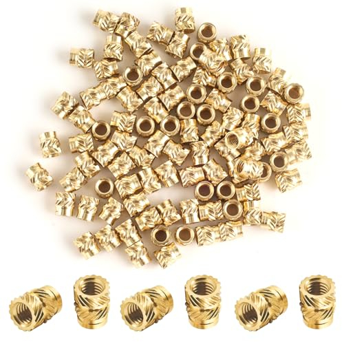 Sophisticate Inserts Filetés pour la Fusion à Chaud, 100 Pièces M2.5, Laiton, Insert Filetés pour Composants d'Impression 3D et Pièces en Plastique