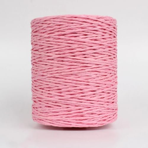 Natürlicher Bast, Strohseil, Garn, Bastelpapier, Faden, Band, Handwerk, Häkeln, Sommerhut, Tasche, Korb, Strickschnur für DIY-Dekoration, Geschenkverpackungen (280 m, Rosa)