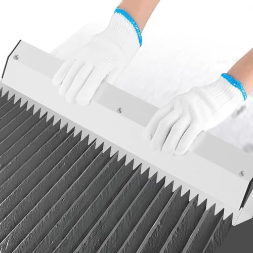 Truelle à Cran en V 60 cm/75 cm, Outils pour carrelage, truelle à carrelage antirouille avec dent en Arc, Parfaite pour Les Grands carrelages et carrelages, maçonnerie, truelle 90cm