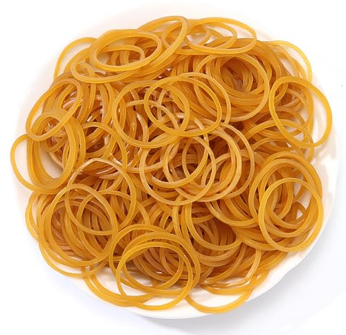 Healife 100 Stück Natürlich Gummibänder | Haushaltsgummi | Langlebige Reißfeste Rubber Bands (Gelb) | Gummiringe in verschiedenen Größen | Elastische Gummi bänder für Armbänder und mehr