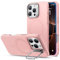 ESR for iPhone 16 Pro Case, Silicone Case with Stand, Compatible with MagSafe, Military-Grade Protection, Built-In Camera Stash Stand, Magnetic Phone Case for iPhone 16 Pro, Cloud Series, Pink