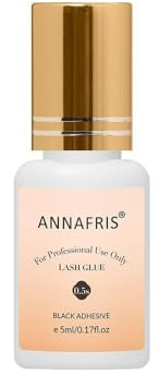 ANNAFRIS Eyelashes Extension Glue for Professional, 5ml, 0.5-1 Sec Dry Time, 8 Weeks Retention, Black Adhesive for Semi-Permanent Lash Extensions(B)