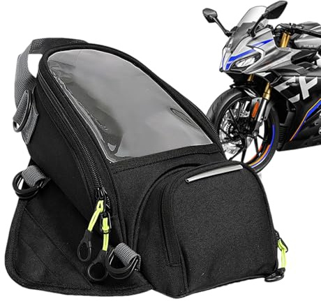 Jubepk Motorrad-Tankrucksack, Motorrad-Rucksack, wasserdichte Motorradtasche, Reise-Outdoor-Sporttasche, Gepäck, Starke magnetische Tasche, Tank-Navigationstasche für die meisten Motorräder
