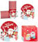 ZPSOSPZ Christmas Party Tableware, Santa & Snowman Design, Red, Includes Plates, Napkins, Paper Cups for 20 Guests, 80 Pieces
