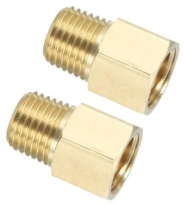 PATIKIL 2 Stück T-Stück Außengewinde 1/4 auf 1/4 Messing | Reduzierstück Robuster Edelstahl 324 Adapter mit NPT-Gewinde. Inklusive Dichtband und Dichtung
