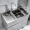 Fregadero De Acero Inoxidable Con Tabla De Lavar: Lavabo Para Uso General Hecho A Mano Para Lavadero, Taller Y Garaje: Acabado Cepillado Duradero, Lavabo Profundo Con Drenaje Eficiente(Left-b,90cm)
