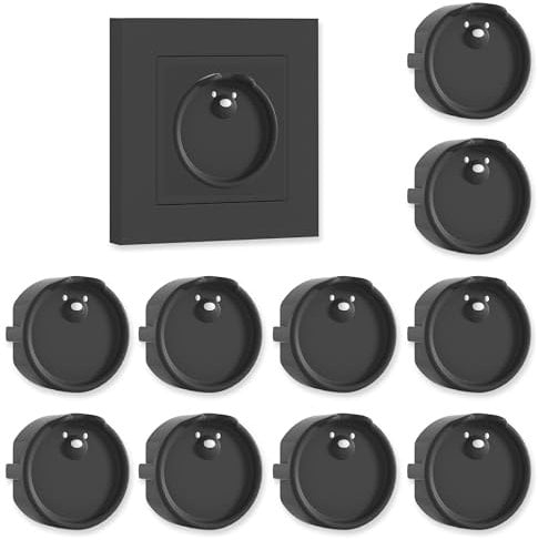 VntMQP F Steckdosenabdeckung, Silikon steckdosensicherung Dekorative Abdeckung/Staubschutz, Küche/Waschraum Spritzwassergeschützte steckdosen abdeckung (10 Schwarz)