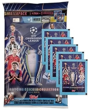 Topps UCL Champions League Sticker 2024/25 / 1x Starterpack + 5X Stickertüten