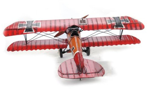 TOKIDNY 1stück Vintage Flugzeug Modell Rot Albatros Metallkunst Retro Deko Für Zuhause Bar Und Sammlung Exquisites Für Flugzeugliebhaber