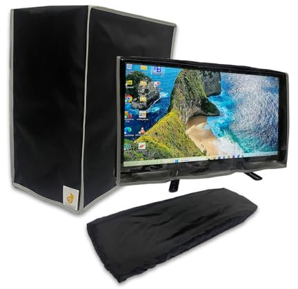 Perfect Dust Cover LLC Staubschutz aus Nylon, kompatibel mit Monitor, 61 cm (24 Zoll), LED, Tastatur und CPU-Turm, antistatisch, doppelt genäht und wasserdicht, 3 Stück