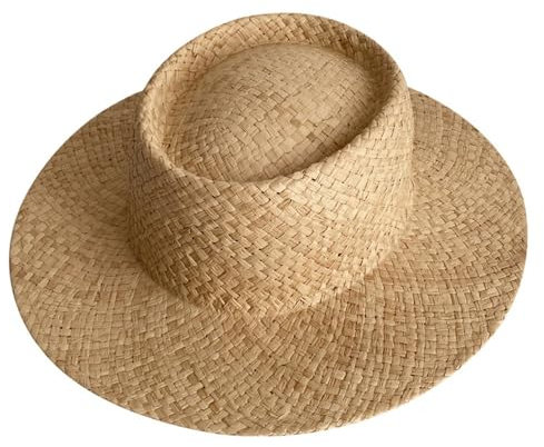 Chapeau De Soleil en Paille pour Femme Chapeau Melon en Paille de Jazz for Femme
