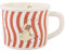 TREEWOO Taza de café de cerámica 380 ml rayas negras rojas dulces animales de dibujos animados conejo osos perro buenos amigos leche té pareja taza (rojo)