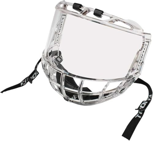 TronX S980 Junior Hockey-Helm für Kinder, transparent, mit Visier, zertifiziert, kratzfest/beschlagfrei