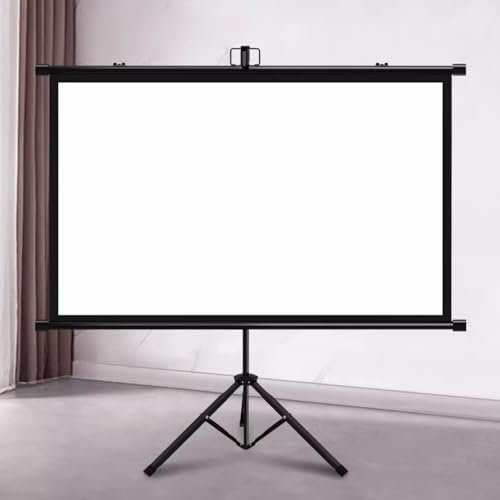 Tripod Projector Screen With Stand 60, 72 4:3, 16:9 4K Hd Projection Screen Stand Wrinkle-Free Height Adjustable Portable Screen For Projector Indoor Outdoor For Movie, Home Cine-4:03-72