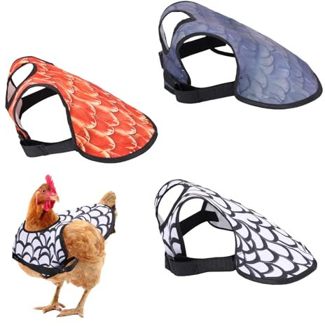 3 Stück Hühnersattel, Huhn Weste, Adjustierbarer Schutzschürze Wasserdicht Hühnerbekleidung, Atmungsaktive Verschleißfester Hühnersattelschürze, für Geflügelstall und Hühnerhaltung