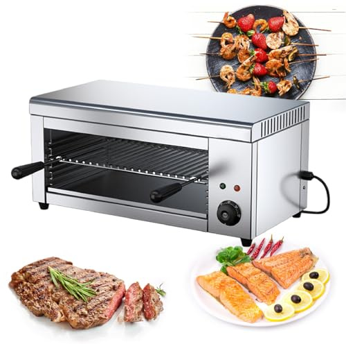 Electric 18” Pizza Oven Countertop with 122-572°F Adjustable Temp, Indoor Stainless Steel Pizza Maker for Home Use, Electric Raclette Grill Cheese Melter