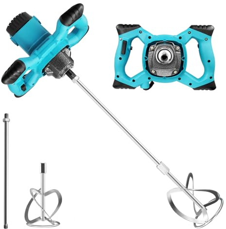 Mezclador de mortero de color 3500 W, 1500 min-1, máquina compacta de 1 velocidad para mezclar materiales viscosos, 6 velocidades, agitador eléctrico para hormigón y mortero para betún lechada de