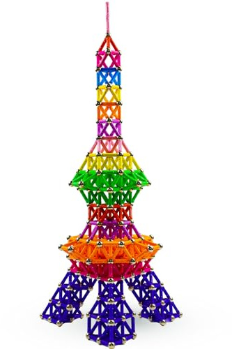 Magnetische Bausteine 168 Stück, 3D Puzzle Magnetbausteine Set für Kinder | STEM Montessori-Lernspielzeug Magnete Stöcke Konstruktion BAU-Spiel Geschenk für Jungen und Mädchen ab 6 Jahren