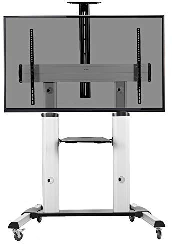 VIVO Ultra Heavy Duty Mobile 32 to 100 inch TV Stand for Flat Screens, Adjustable, Rolling TV Cart Mount with Wheels STAND-TV22S