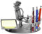 metalman24 Schraubenmännchen BÜRO PC Schreibtisch Organizer Stiftehalter Zettelbox Handarbeit Geschenkidee Metallmännchen Stahlfigur - Deko für Büro & Zuhause