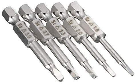 Gasea 5pcs 1/4 Hex Shank 50mm Magnetic Triangle Head Screwdriver Bits