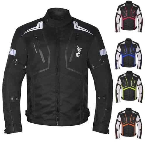HWK Motorradjacke für Damen und Herren Skorpion mit Cordura-Gewebe für Enduro Motocross Motorrad Reiten, All-Black, S