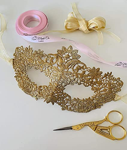 Luxury Women's Venetian Lace Masquerade Prom Halloween Carnival Mask Ball Age 12+ (Goddess Gold)