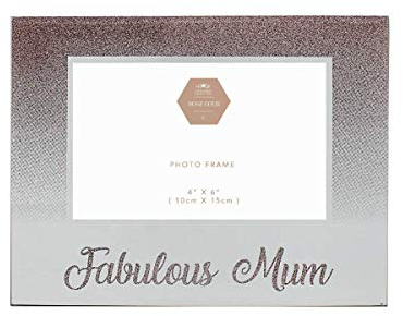 LEONARDO Rose Gold Glitter and Mirrored Fabulous Mum Photo Frame - 4 x#LP44062