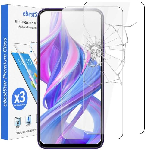 ebestStar - kompatibel mit Honor 9X Panzer Schutz Glas (x3 Stück) 9X Pro Schutzfolie, 9H gehärte Schutzglas, HD Displayschutz, Ultrabeständig