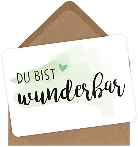 OWLBOOK Grußkarte Du bist wunderbar Geschenkkarte mit Briefumschlag Geschenke Geschenkideen für die Freundin und Frau zum GeburtstagValentinstag