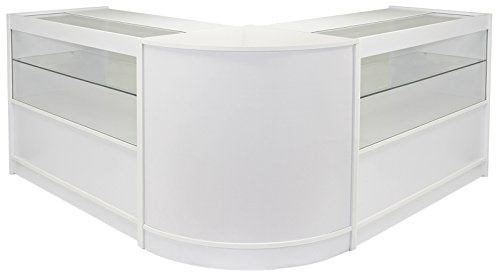 MonsterShop - Set Gemini con 3 Mostradores Comerciales Expositores de Tienda Blanco Brillante