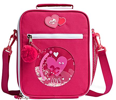 Tinc Kids Insulated Lunch Bag for Boys & Girls With Adjustable Strap & Bottle Holder | Water Resistant Leakproof Cooler Bag for School or Home - Mallo, Pink Sequin