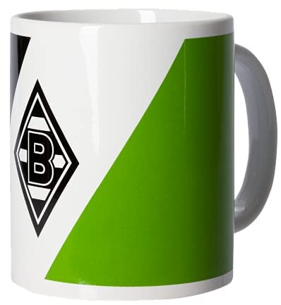 Borussia Mönchengladbach Tasse “Schrägstreifen” | Offizieller Fanartikel Fohlenshop | Kaffeebecher 300 ml Vol. | Kaffeetasse aus Keramik in den Vereinsfarben mit der VfL Raute