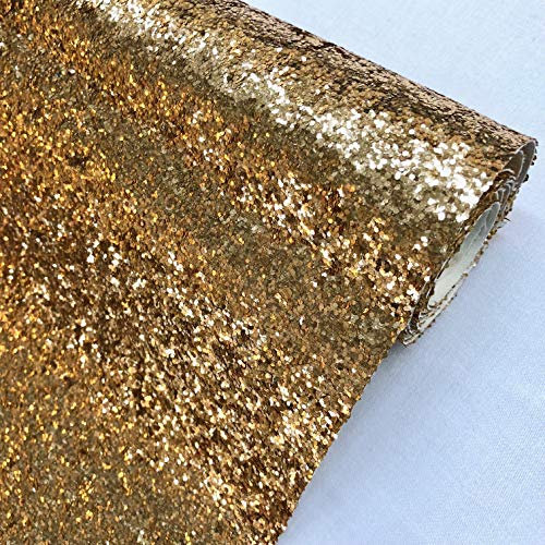 Chunky Glitter Fabric Sparkly A4 A5 Vinyl Faux Leather Craft Bag Wall Decor Bow (Antique Gold, A4 Sheet)