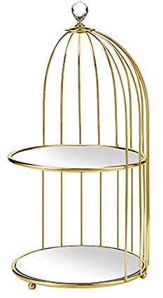 HODERDS Organizador De Maquillaje, Productos para El Cuidado De La Piel De 2 Capas Estante De Tocador De Perfume con Bandeja Extraíble, Se Aplica para Exhibir Joyas(Size:20x40cm,Color:Oro)