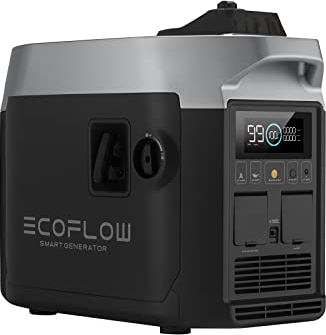 ECOFLOW Generatore di Corrente Smart Generator, Benzina Senza Piombo da 4L, 1800W Uscita CA, 42-58,8V Uscita CC, Controllo di LCD o App, Insieme con Delta Pro e Delta Max per Backup Domestico